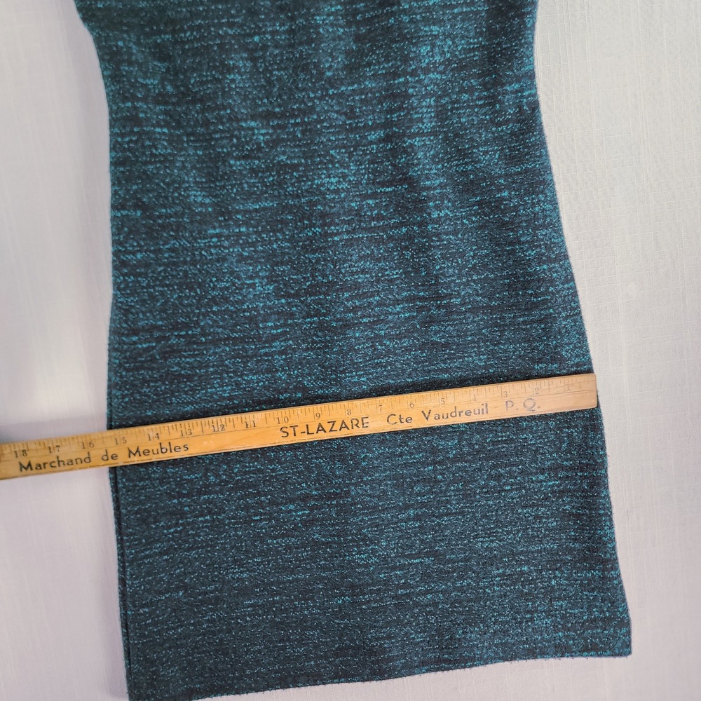 Le Chateau Sheath Dress Women Small Black Teal Marled Knit V Neck Made in Canada - Picture 11 of 13